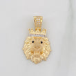 Dije Leon Corona 3.5g / 3cm Dos Oros Amarillo Blanco 18K