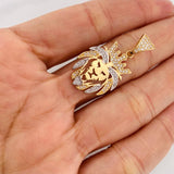 Dije Leon 3.35g / 3.5cm Dos Oros Amarillo Blanco 18K