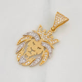 Dije Leon 3.35g / 3.5cm Dos Oros Amarillo Blanco 18K