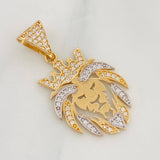 Dije Leon 3.35g / 3.5cm Dos Oros Amarillo Blanco 18K