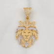 Dije Leon 3.35g / 3.5cm Dos Oros Amarillo Blanco 18K