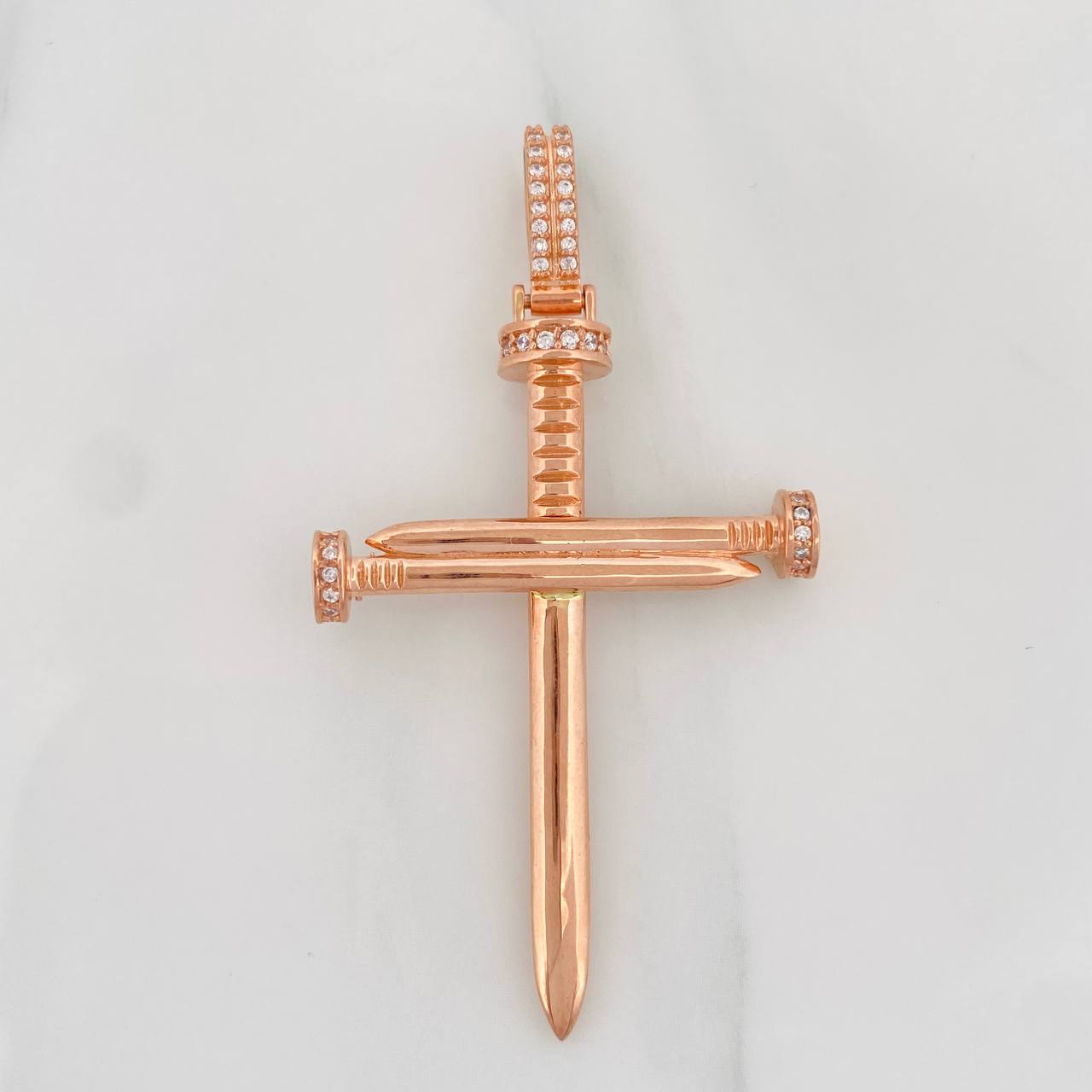 Dije Cruz Clavo 6g / 6cm Oro Rosa 18K