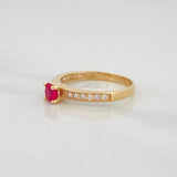 Anillo Solitario Churumbela 2.5g / T7 Oro Amarillo 18K