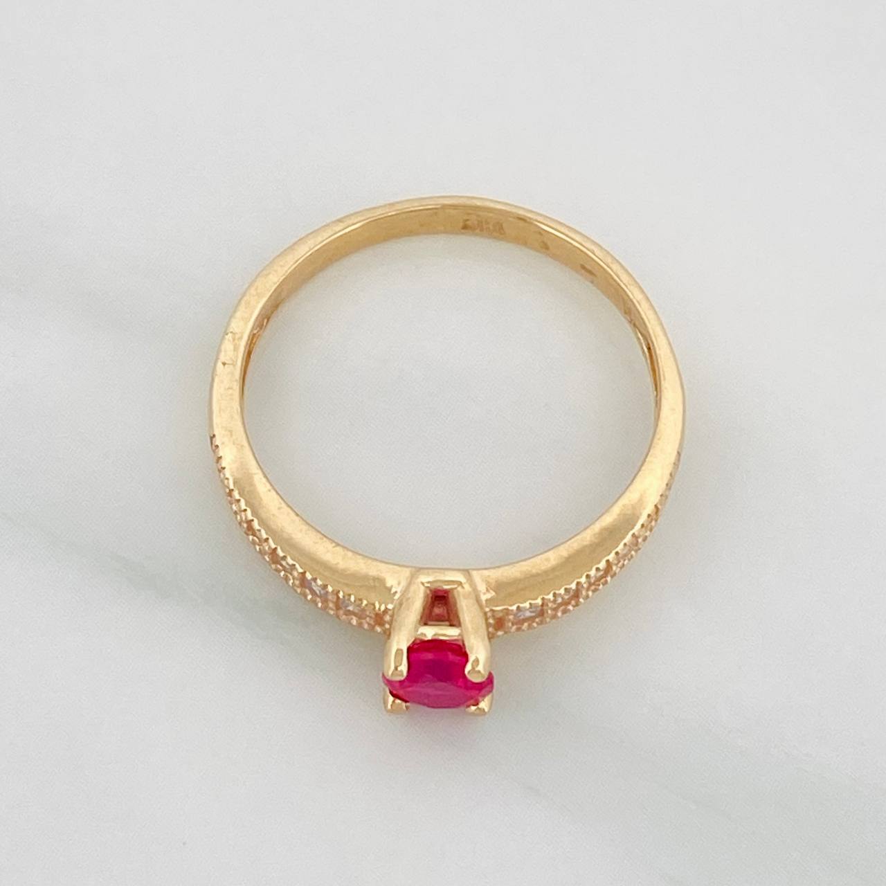 Anillo Solitario Churumbela 2.5g / T7 Oro Amarillo 18K