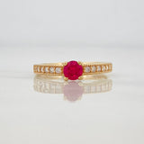 Anillo Solitario Churumbela 2.5g / T7 Oro Amarillo 18K