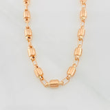 Cadena Rustica Barril 15g / 60cm / 4.5mm Oro Rosa 18K