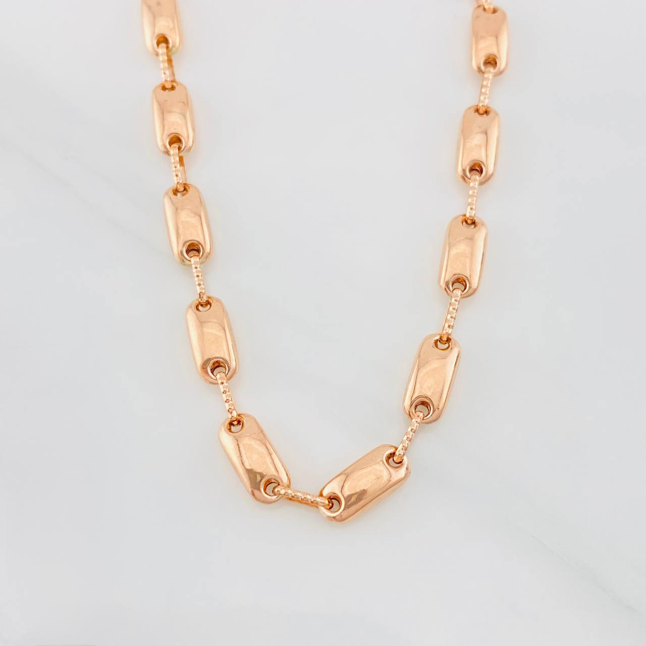 Cadena Rustica 14.45g / 60cm / 4.5mm Oro Rosa 18K