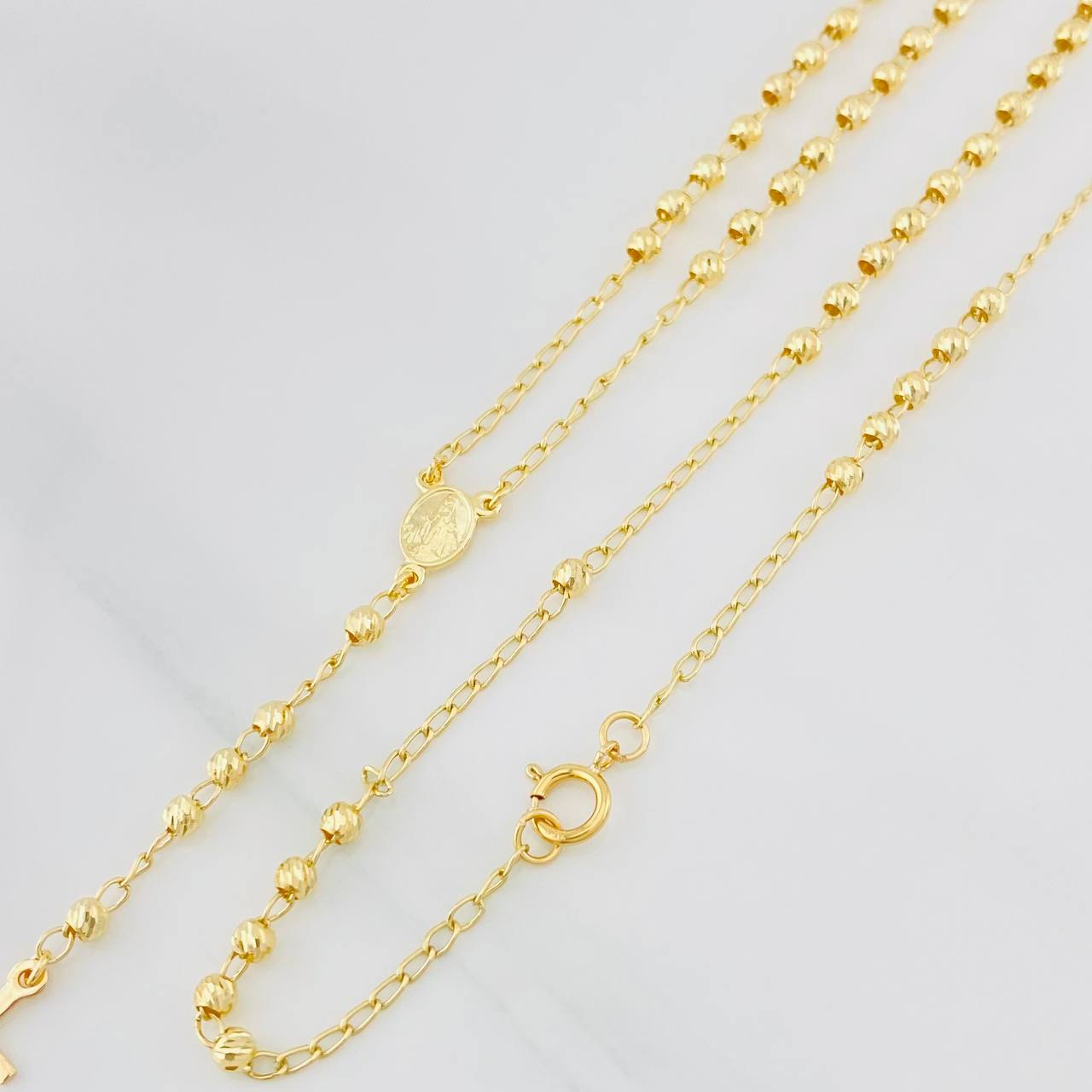 Rosario Virgen Milagrosa 5.95g / 55cm / 1.39mm Oro Amarillo 18K
