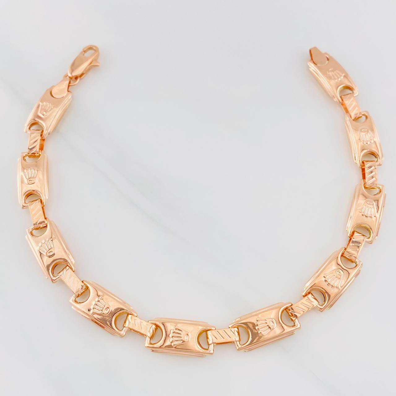 Pulso Rustico Corona 9.35g / 20.1cm / 7.4mm Oro Rosa 18K