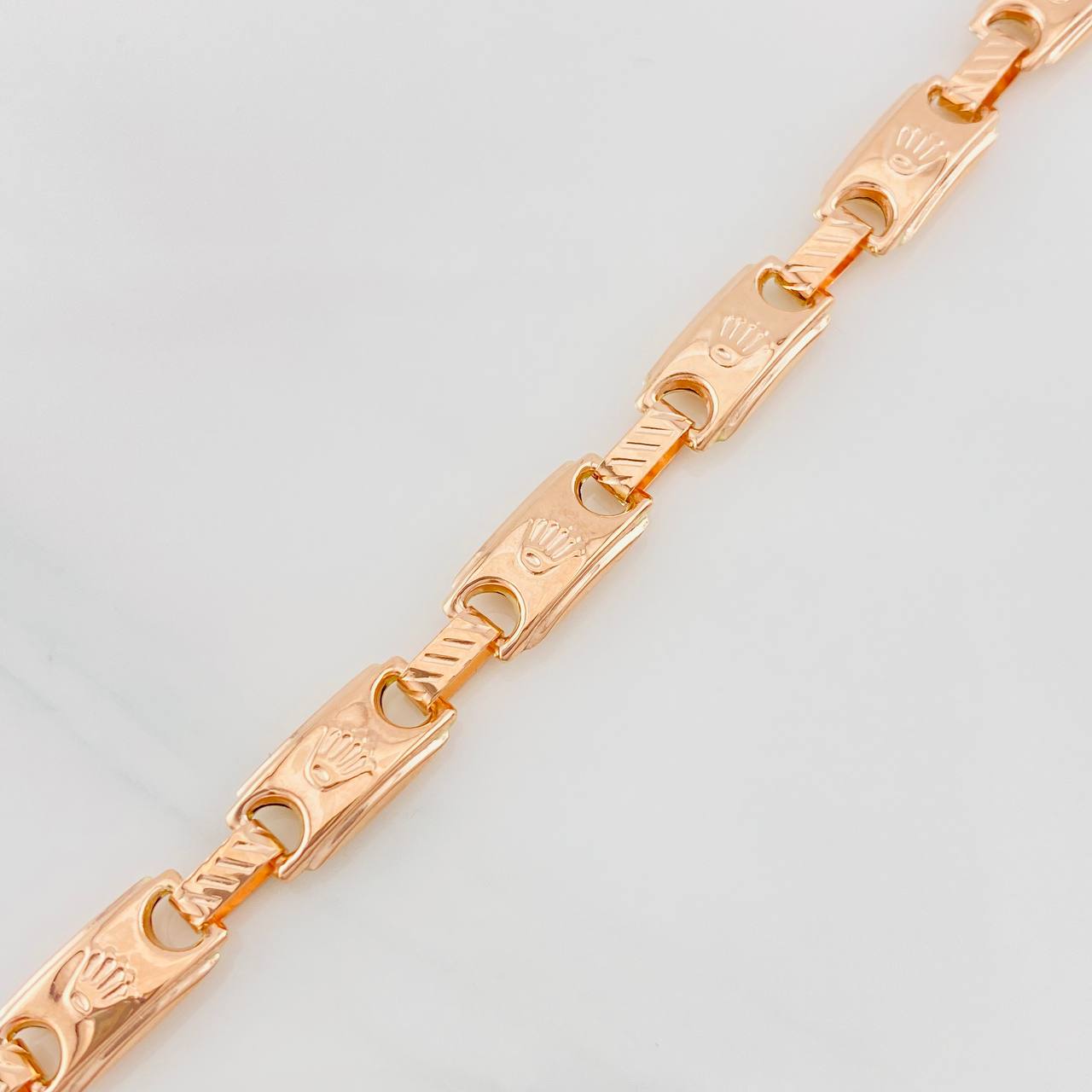 Pulso Rustico Corona 9.35g / 20.1cm / 7.4mm Oro Rosa 18K