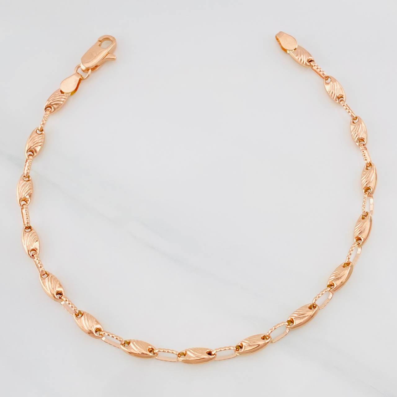 Pulso Rustico 4.6g / 20.5cm / 3.65mm Oro Rosa 18K