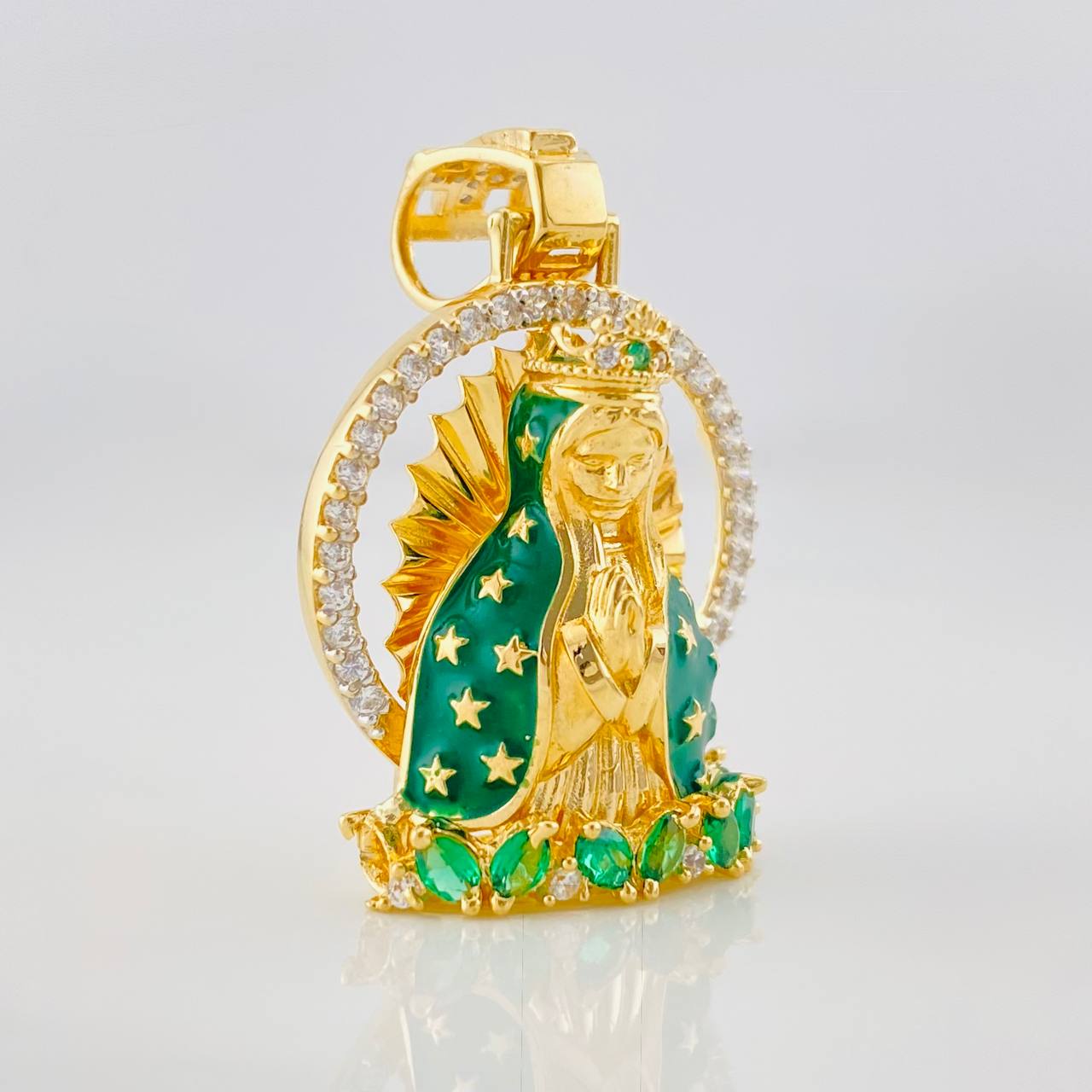 Dije Virgen de Guadalupe 7.95g / 3.2cm Dos Oros Amarillo Blanco 18K