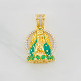 Dije Virgen de Guadalupe 7.95g / 3.2cm Dos Oros Amarillo Blanco 18K