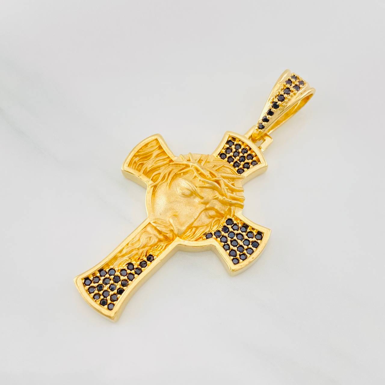 Dije Cruz Rostro de Cristo 6.65g / 4.2cm Oro Amarillo 18K