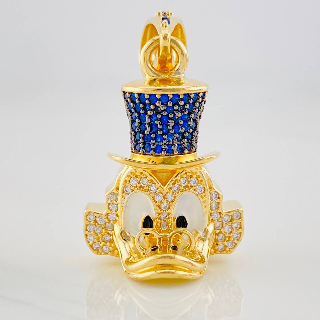 Dije Rostro de Pato 10.05g / 3.7cm Dos Oros Negro Amarillo 18K