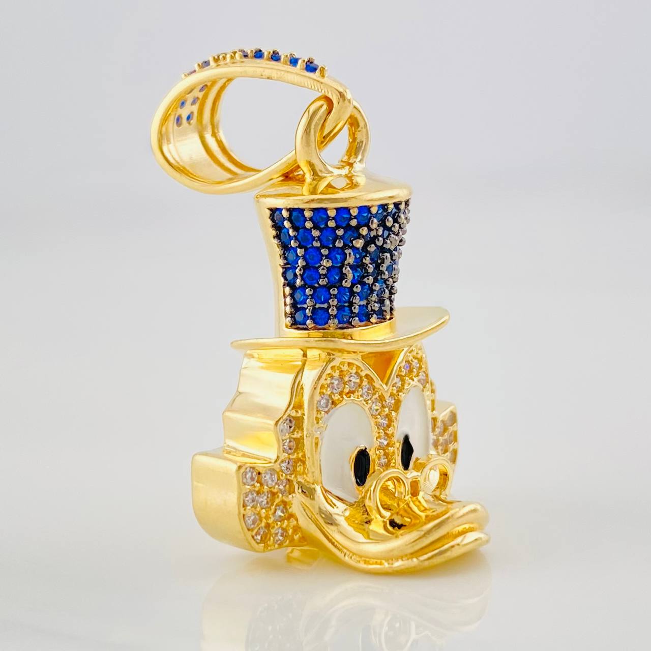 Dije Rostro de Pato 10.05g / 3.7cm Dos Oros Negro Amarillo 18K