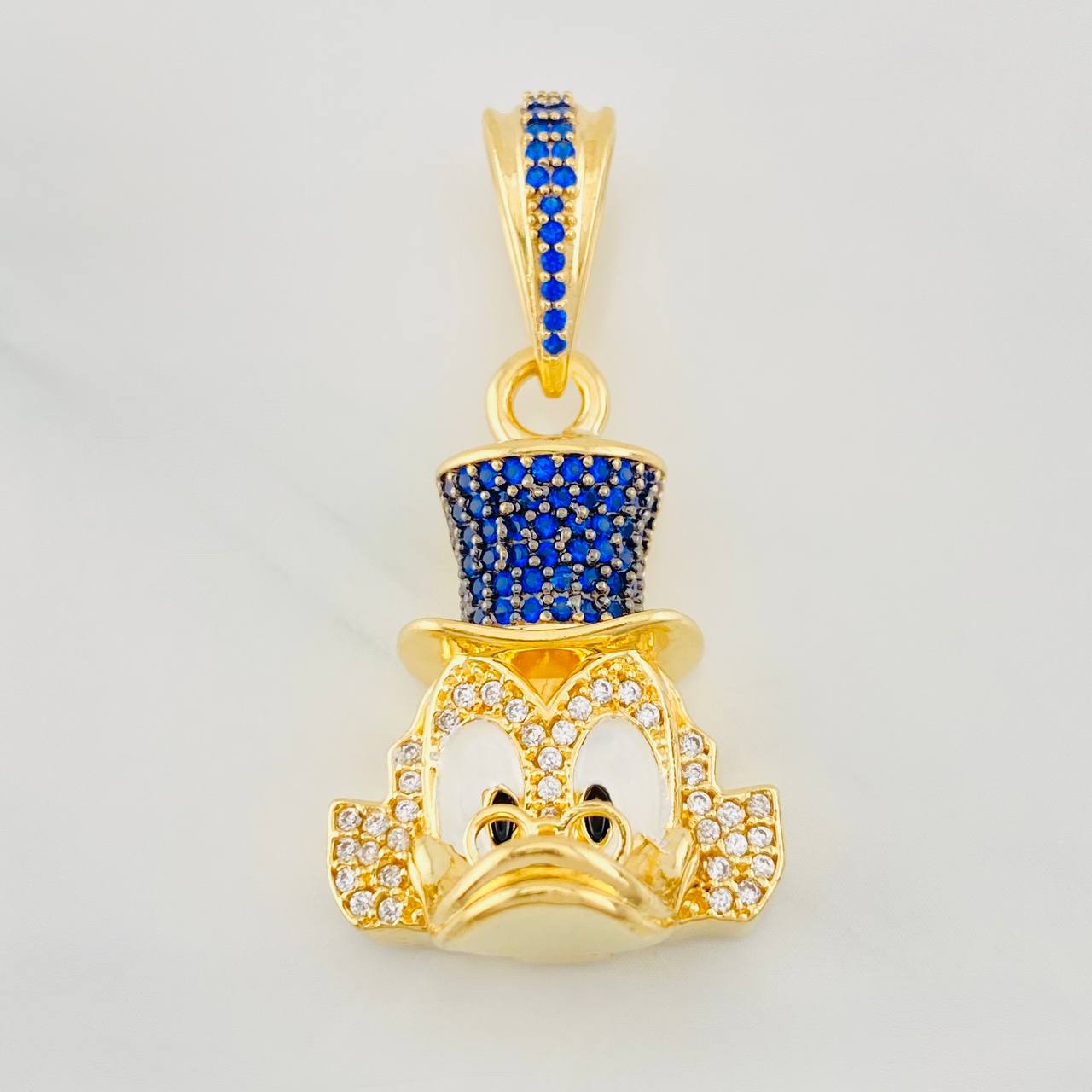 Dije Rostro de Pato 10.05g / 3.7cm Dos Oros Negro Amarillo 18K