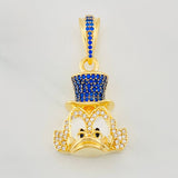 Dije Rostro de Pato 10.05g / 3.7cm Dos Oros Negro Amarillo 18K