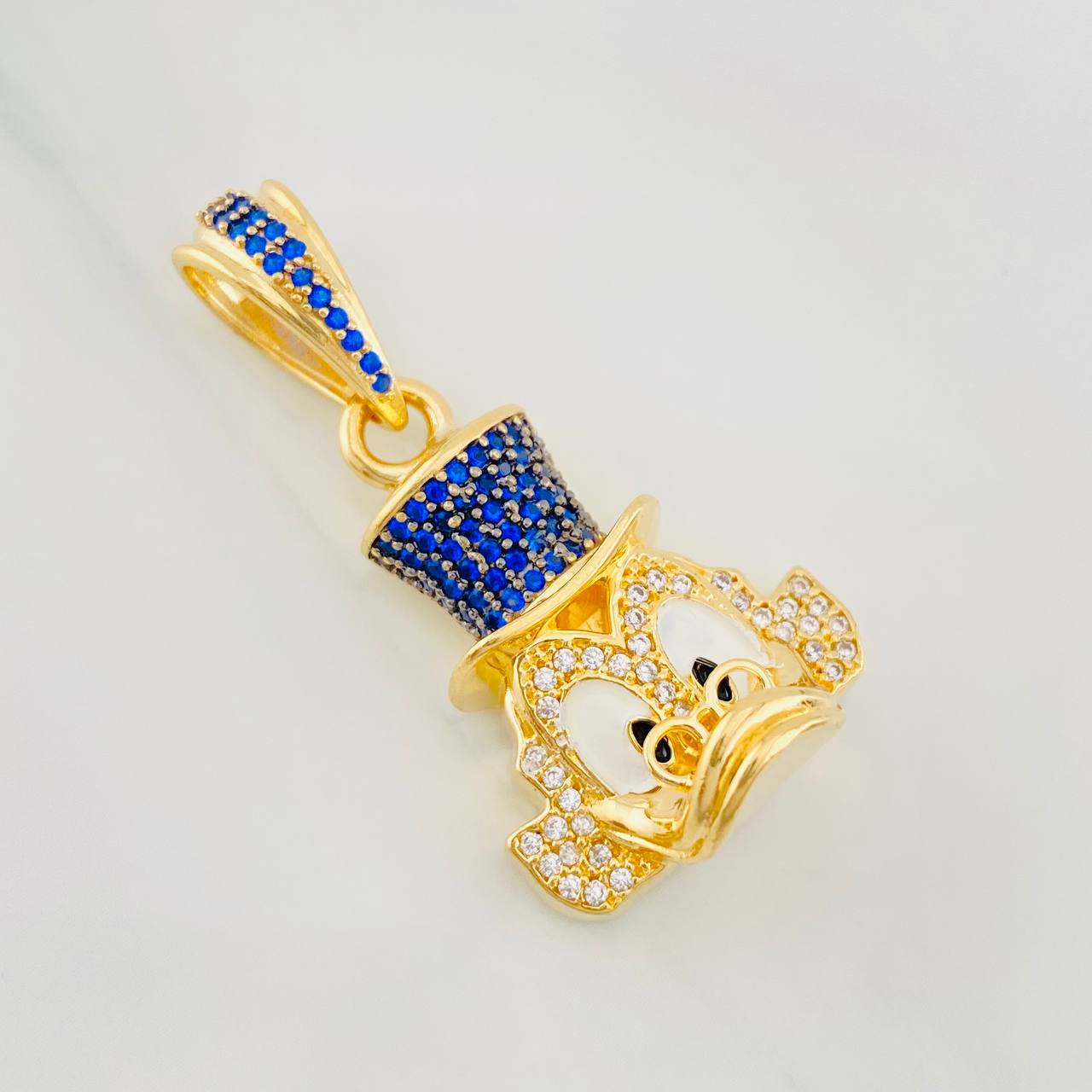 Dije Rostro de Pato 10.05g / 3.7cm Dos Oros Negro Amarillo 18K