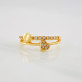 Anillo Corazón Doble Linea 2.3g / T6 3/4 Oro Amarillo 18K