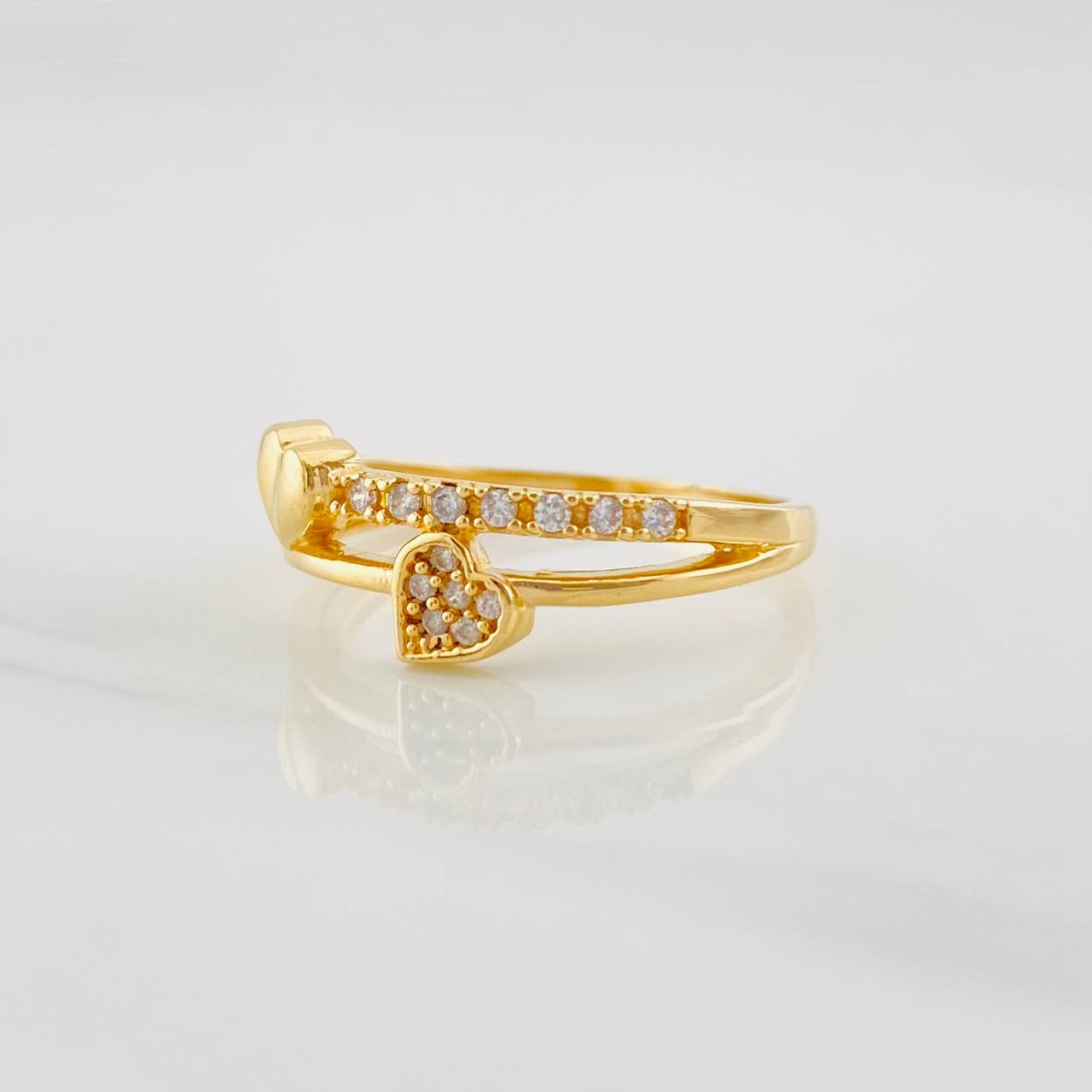 Anillo Corazón Doble Linea 2.3g / T6 3/4 Oro Amarillo 18K