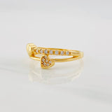 Anillo Corazón Doble Linea 2.3g / T6 3/4 Oro Amarillo 18K