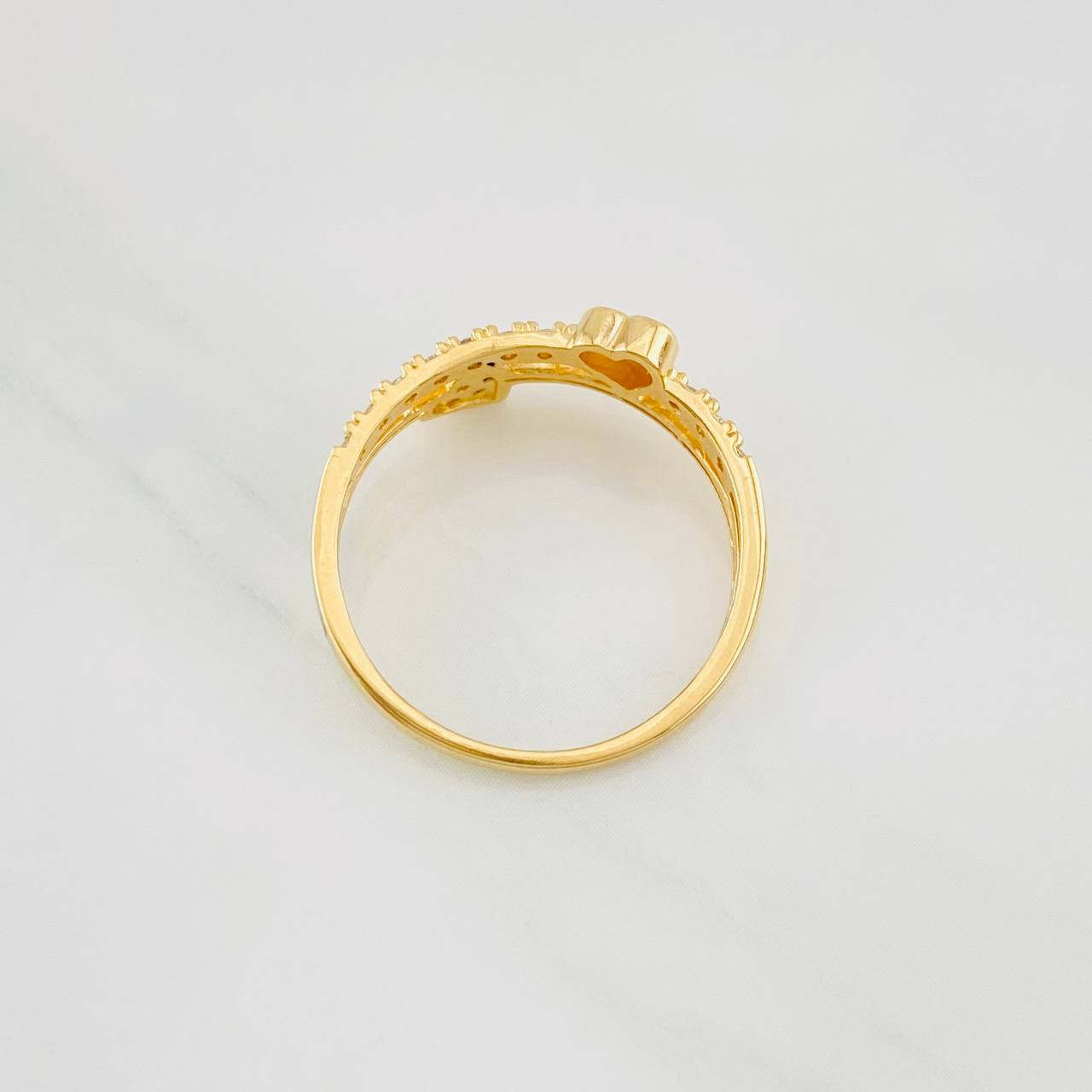 Anillo Corazón Doble Linea 2.3g / T6 3/4 Oro Amarillo 18K