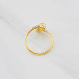 Anillo Tu y Yo 1.5g / T8 3/4 Dos Oros Amarillo Blanco 18K