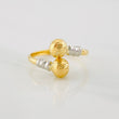 Anillo Tu y Yo 1.4g / T7 3/4 Dos Oros Amarillo Blanco 18K