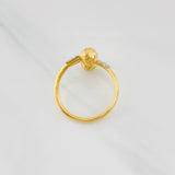 Anillo Tu y Yo 1.4g / T7 3/4 Dos Oros Amarillo Blanco 18K