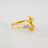 Anillo Tu y Yo 1.5g / T8 1/2 Dos Oros Amarillo Blanco 18K