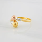 Anillo Tu y Yo 1.55g / T9 1/2 Tres Oros 18K