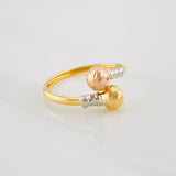 Anillo Tu y Yo 1.55g / T9 1/2 Tres Oros 18K