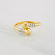 Anillo Tu y Yo 1.35g / T8 3/4 Dos Oros Amarillo Blanco 18K