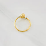 Anillo Tu y Yo 1.3g / T7 1/2 Dos Oros Amarillo Blanco 18K