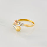 Anillo Tu y Yo 1.35g / T9 1/4 Tres Oros 18K