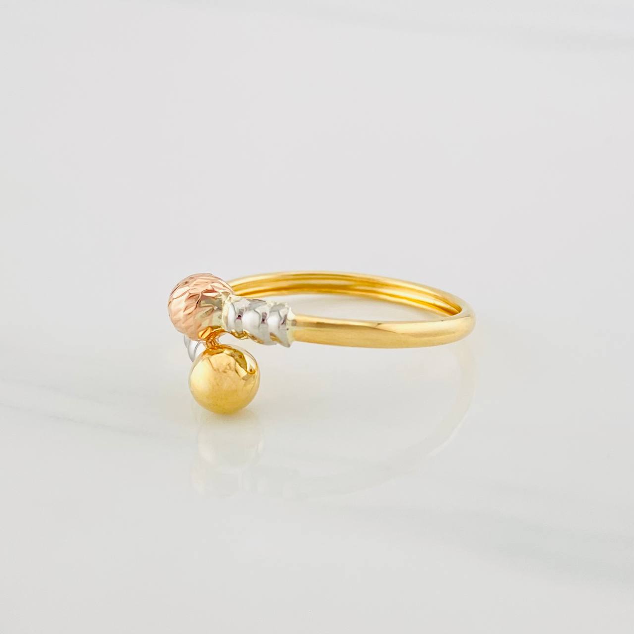 Anillo Tu y Yo 1.35g / T9 1/4 Tres Oros 18K