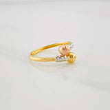 Anillo Tu y Yo 1.35g / T9 1/4 Tres Oros 18K