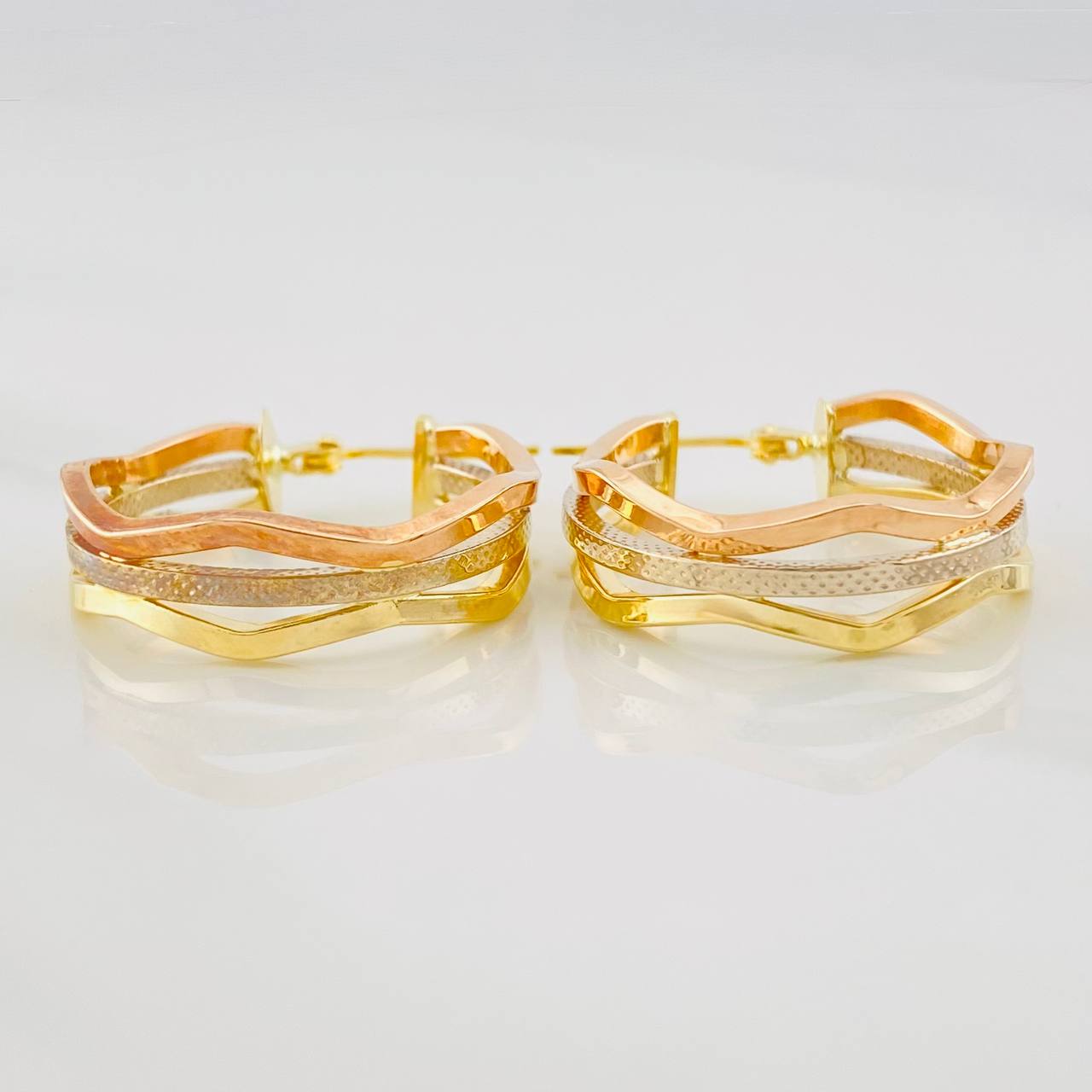 Candongas Aleja Ondas 3.2g / 2.5cm Tres Oros 18K