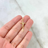 Dije Cruz Cristo 0.9gr / 3.1cm / Circon Blanco Oro Amarillo