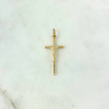 Dije Cruz Cristo 0.95gr / 3.1cm / Circon Blanco Oro Amarillo ©