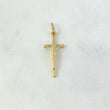 Dije Cruz Cristo 0.75gr / 2.6cm / Circon Blanco Oro Amarillo