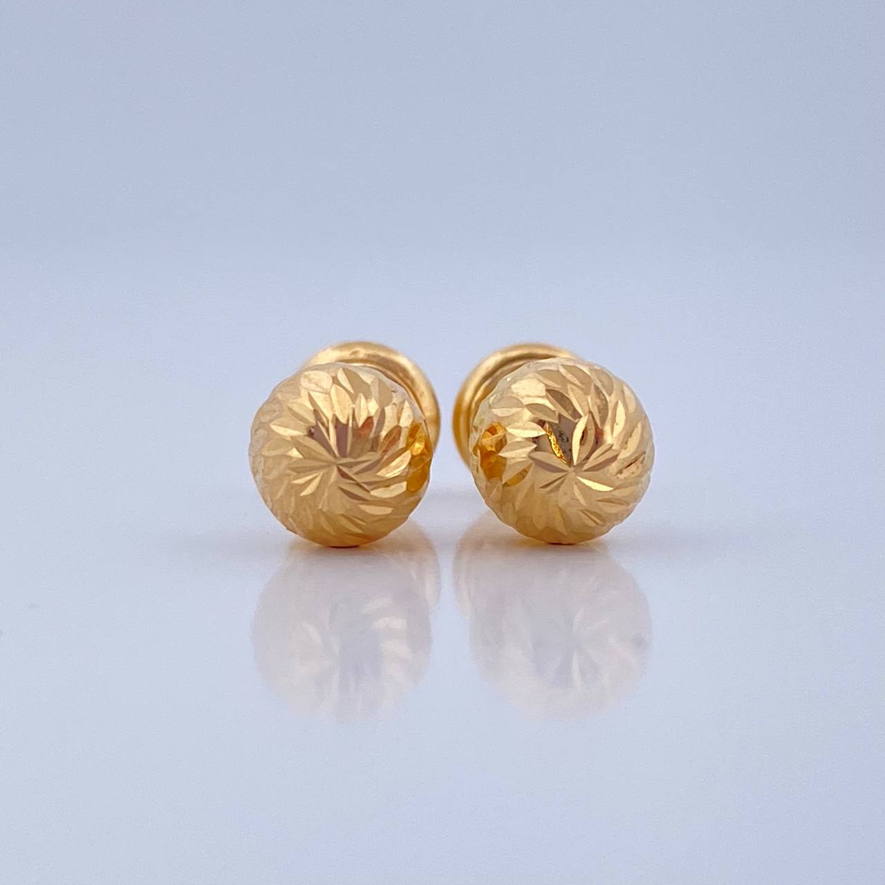 Topos Bola 0.65gr / 5mm Diamantadas Oro Amarillo 18K