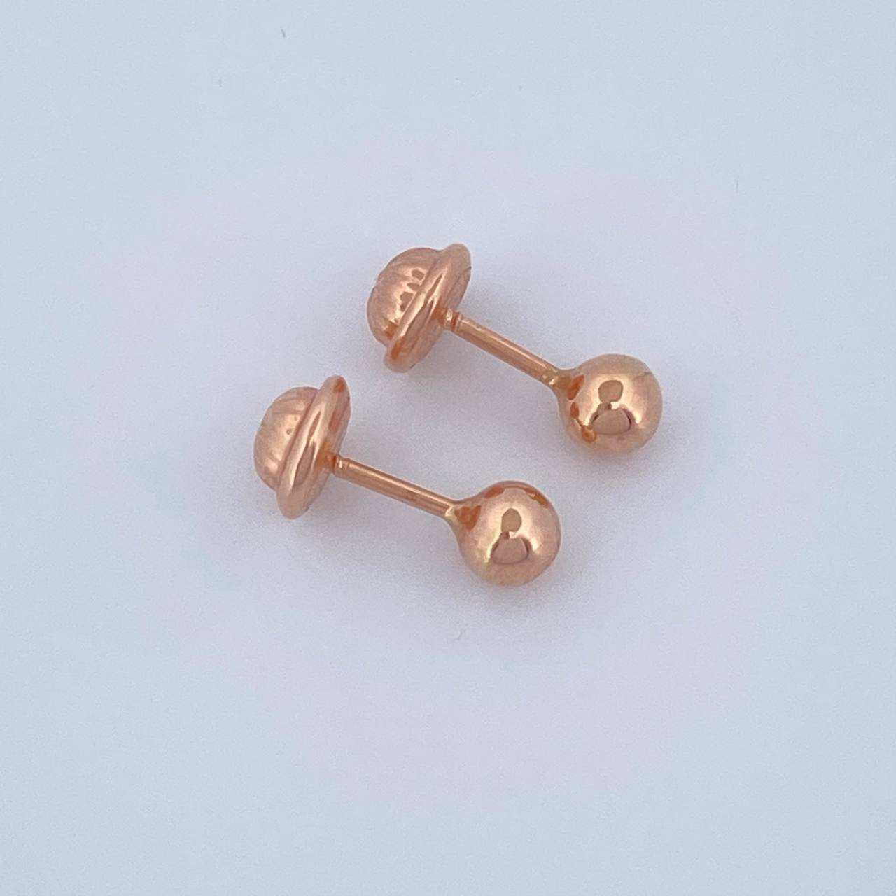 Topos Bola 0.5gr / 4mm Oro Rosa 18K &