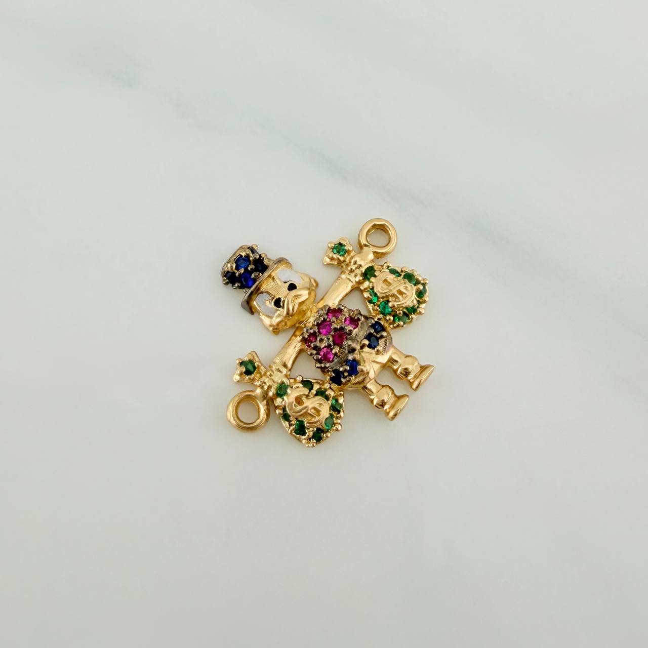 Herraje Pato Bolsas Dinero 1.65gr / 1.8cm / Dos Oros Negro Amarillo 18K %