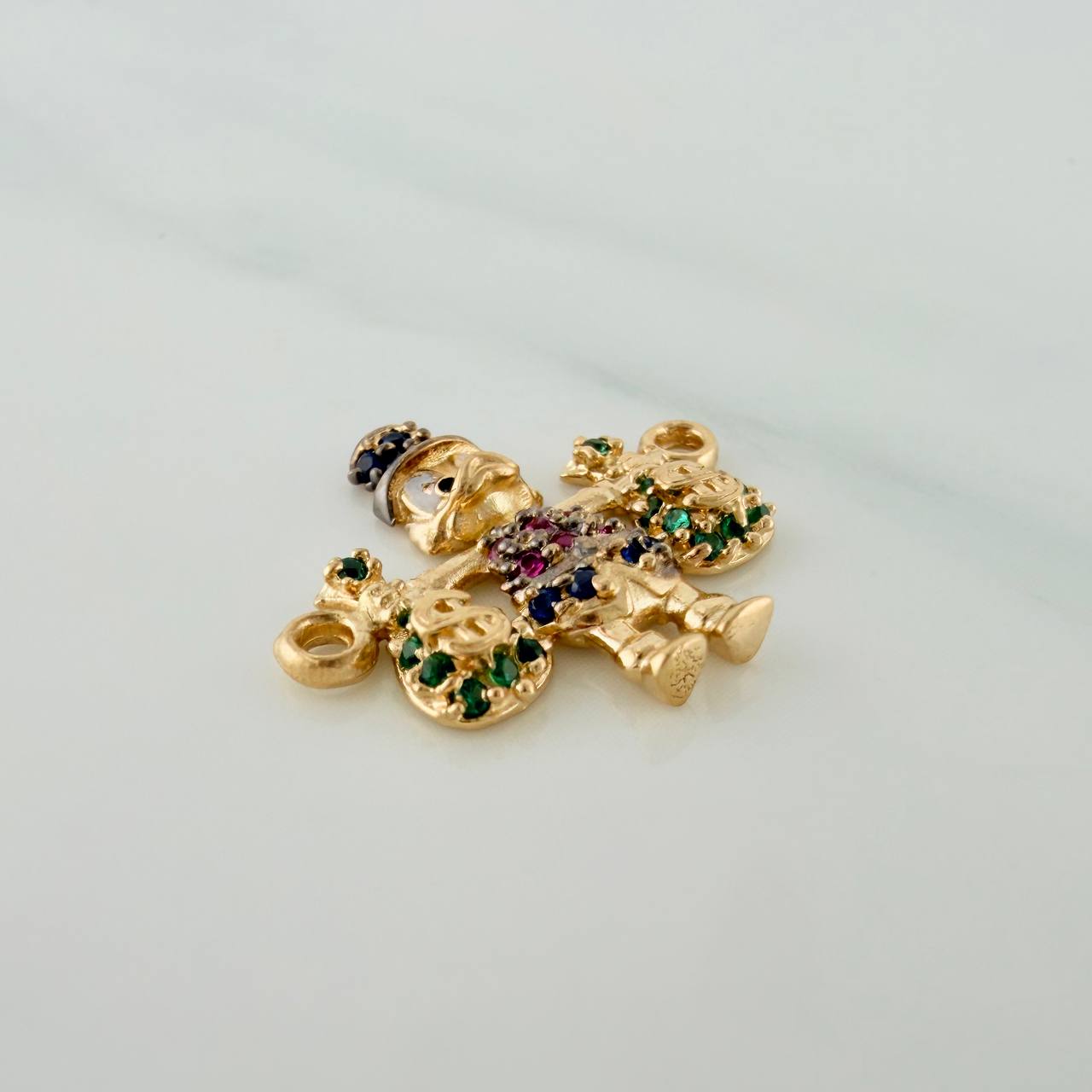 Herraje Pato Bolsas Dinero 1.65gr / 1.8cm / Dos Oros Negro Amarillo 18K %