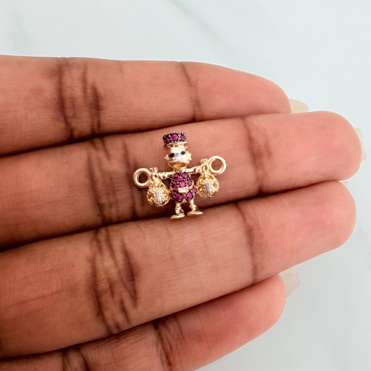 Herraje Pato Bolsas Dinero 1.5gr / 1.6cm / Tres Oros 18K %