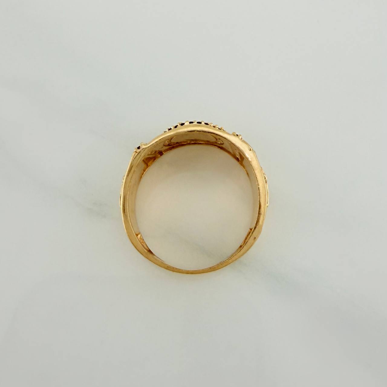 Anillo Sello Ancla 8.2gr / T9 1/4 / Oro Amarillo 18K $