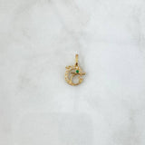 Dije Delfin 1gr / 2cm / Circones blanco y verde Oro Amarillo 18K ©