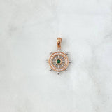 Dije Timon 2.6gr / 3cm / Circones Blancos -verde Oro Rosa 18K ©
